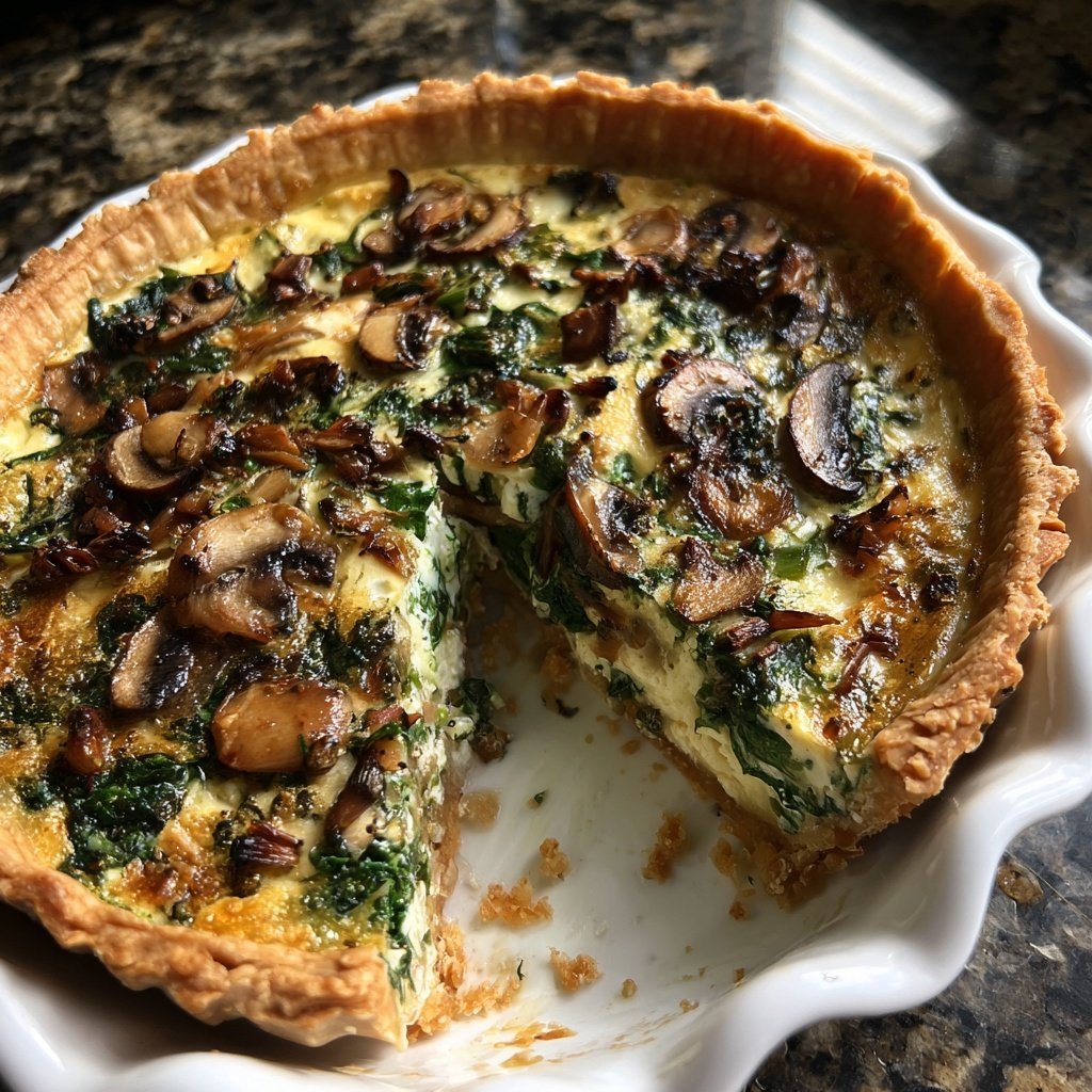 Sunday Spinach Mushroom Quiche
