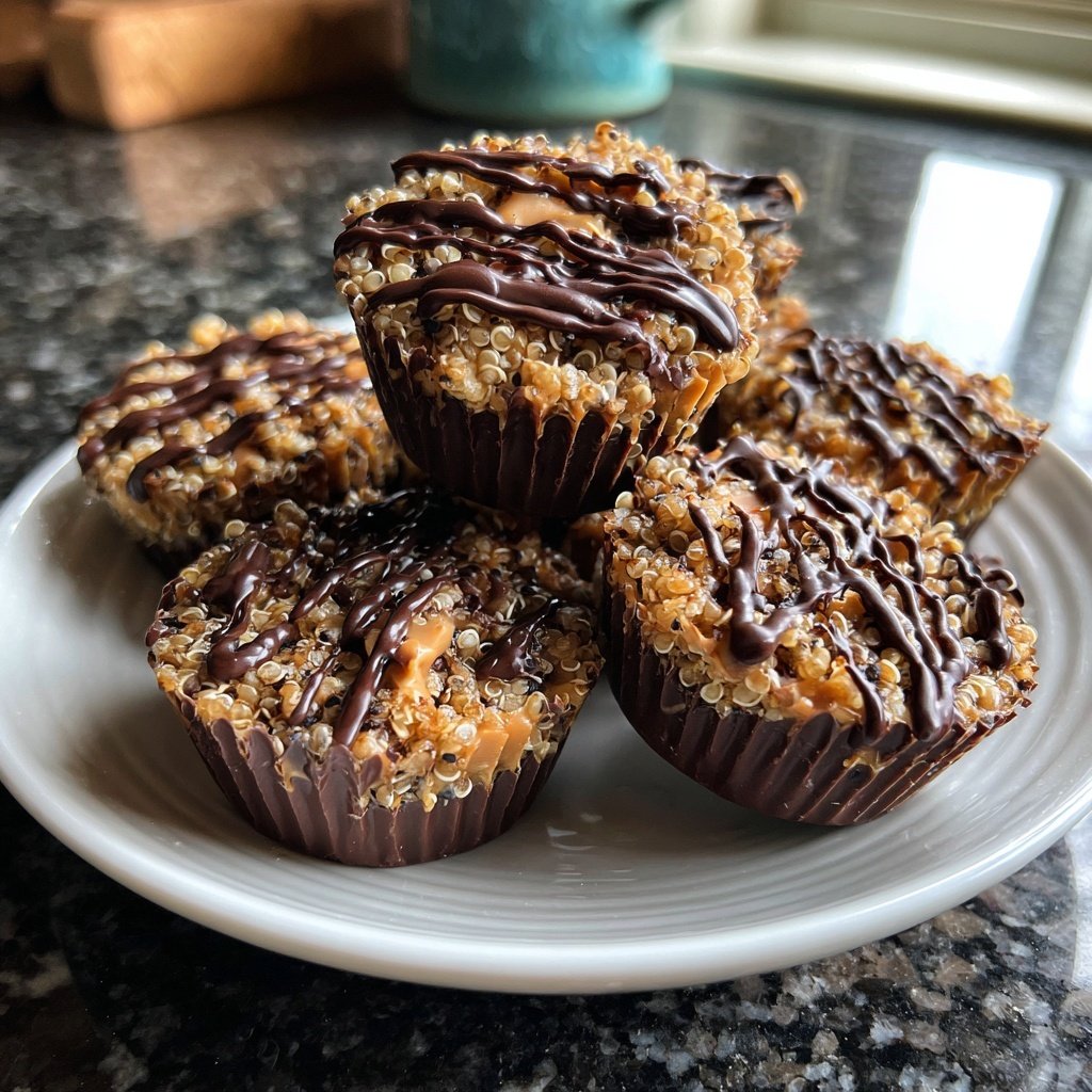 Homemade Peanut Butter Cups with Crunchy Quinoa