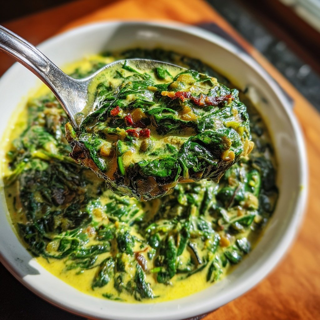 Creamy Spinach Garlic Lentils