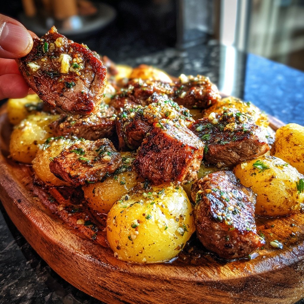 Garlic Butter Steak Bites With Potatoes