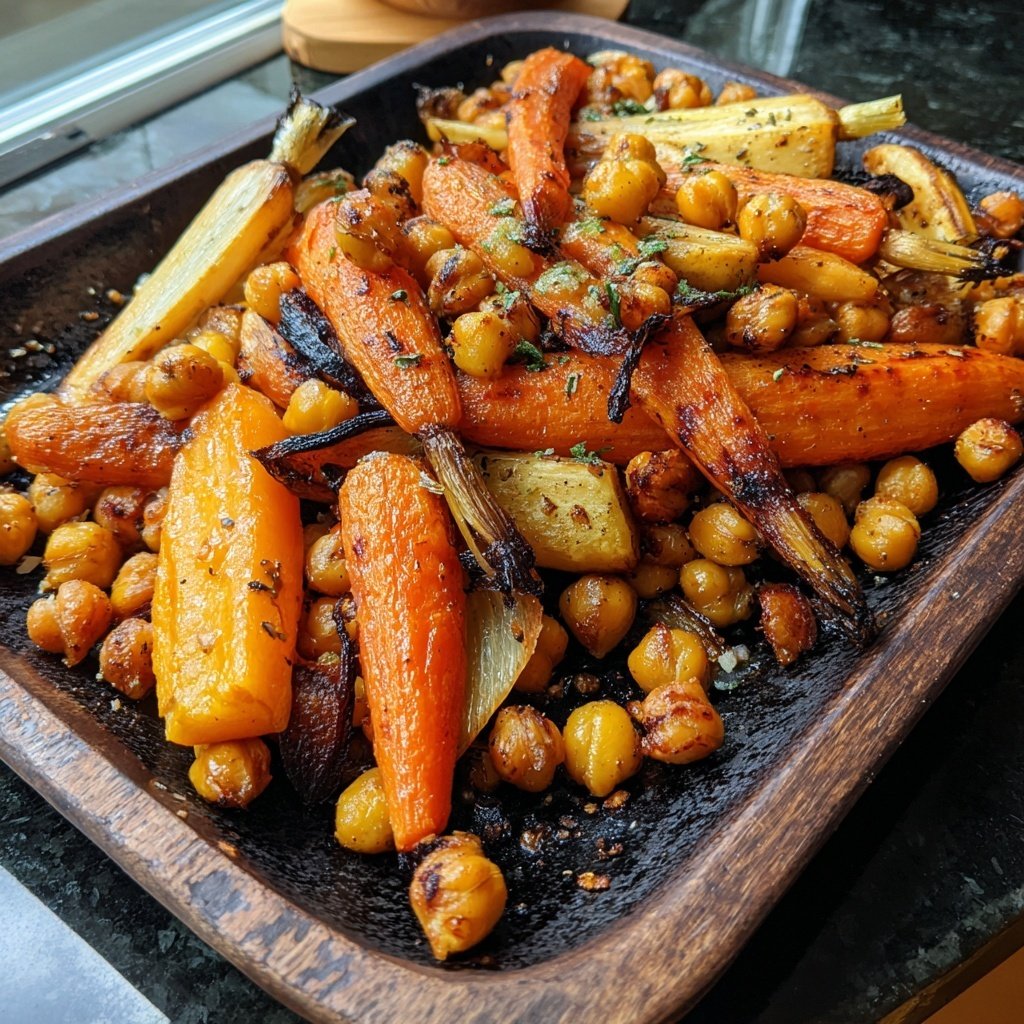 Roasted Carrot and Chickpea Tray