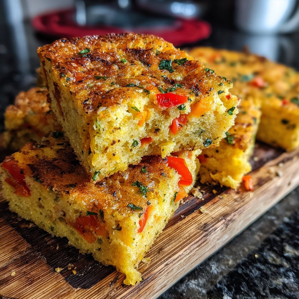 Crispy Polenta Veggie Squares