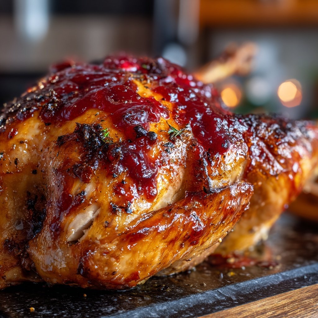 Roasted Turkey with Cranberry Glaze