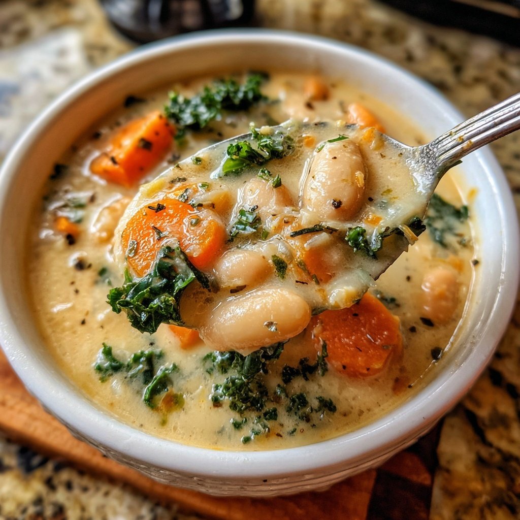 Healthy Crockpot White Bean Soup