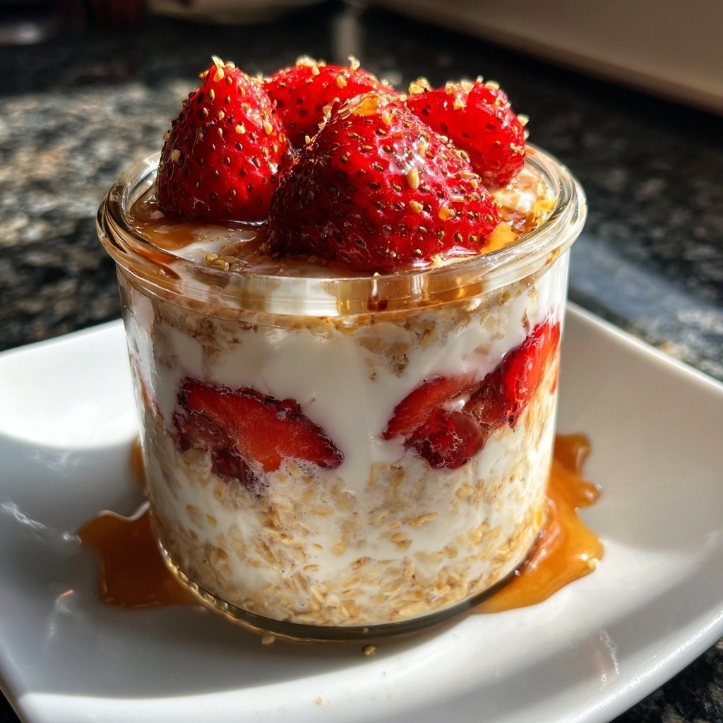 Overnight Oats With Strawberries And Yogurt