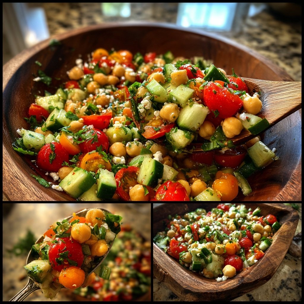 Mediterranean Chickpea And Cucumber Salad