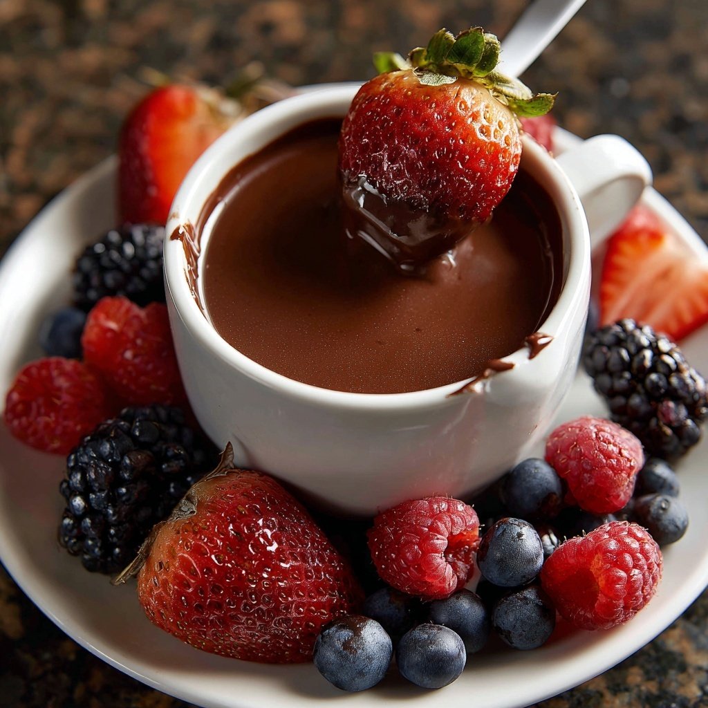Chocolate Fondue with Fresh Berries
