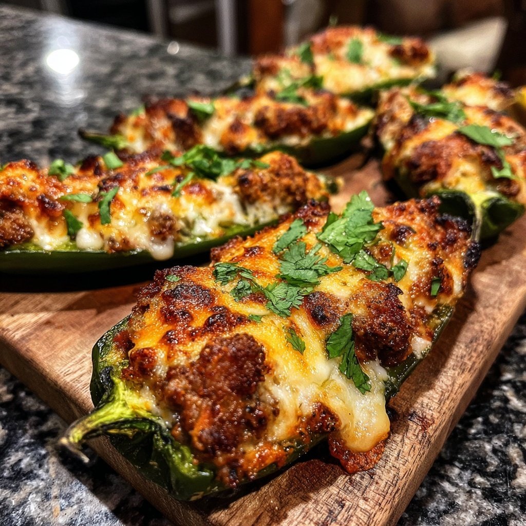 Super Bowl Appetizer Stuffed Jalapeno Boats