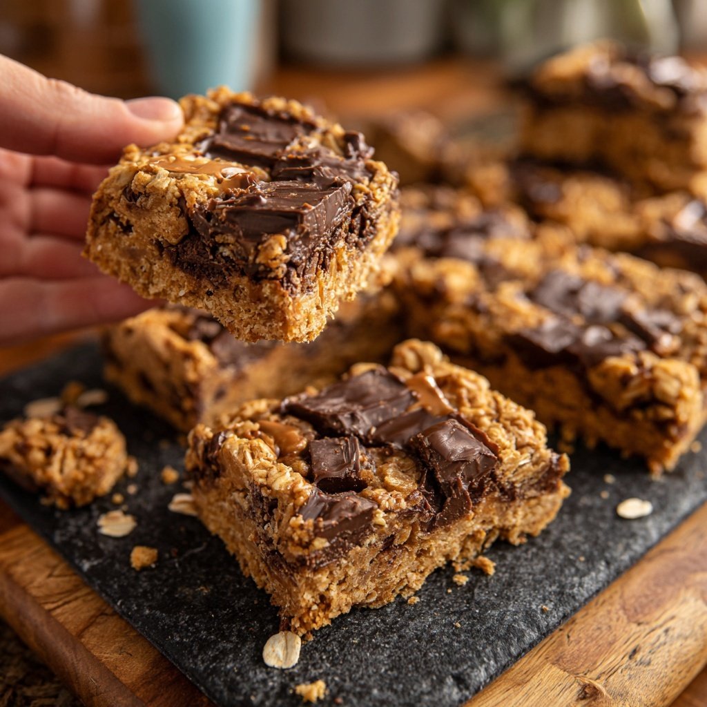 Chocolate Peanut Butter Oatmeal Bars