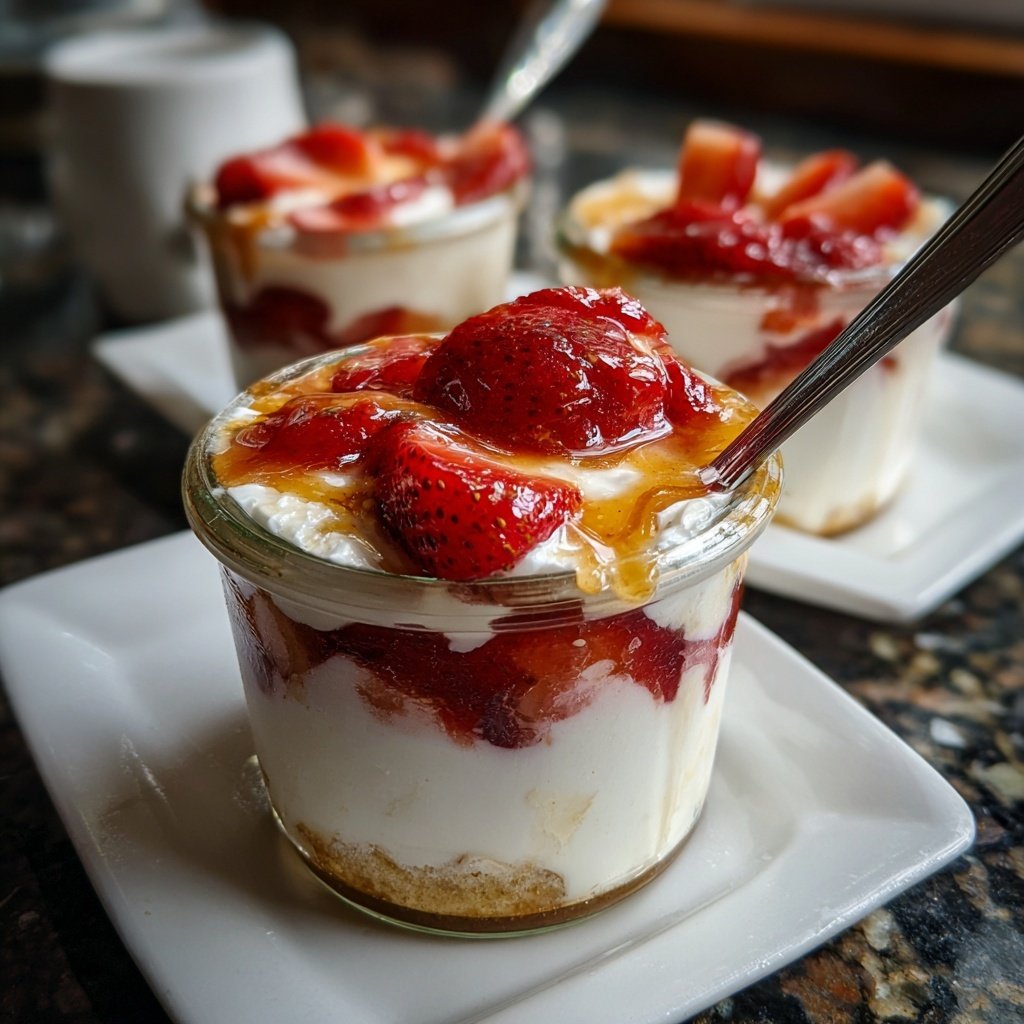 Strawberry Honey Yogurt Breakfast Pots