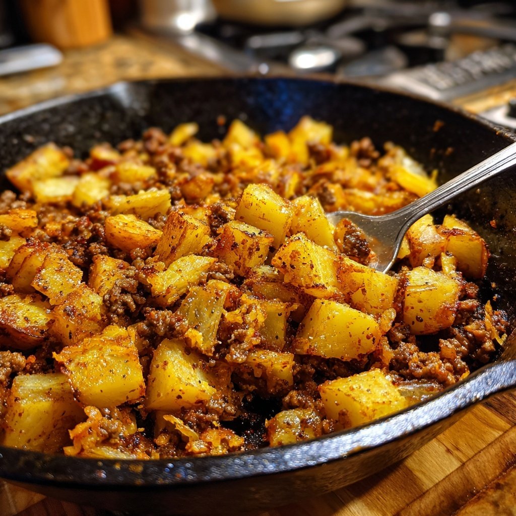 Ground Beef And Potato Skillet