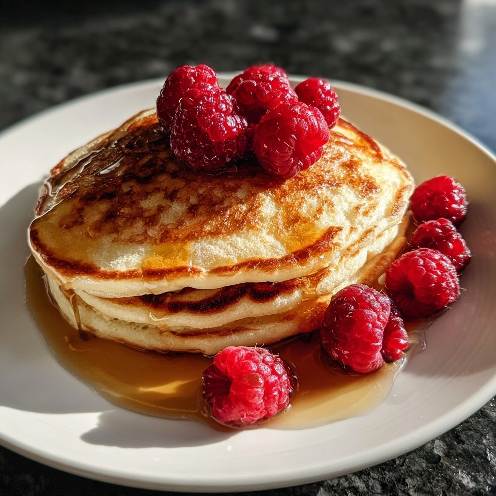 Valentines Breakfast Raspberry Pancakes
